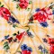 Yellow-Red-Multi Rayon Floral Plaid Printed Challis Woven Fabric By the Yard